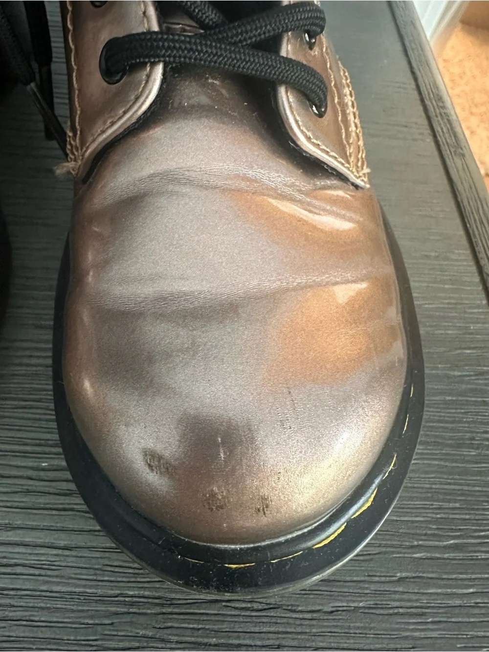 Dr. Martens Kids Metallic Pink Lace-Up Boots